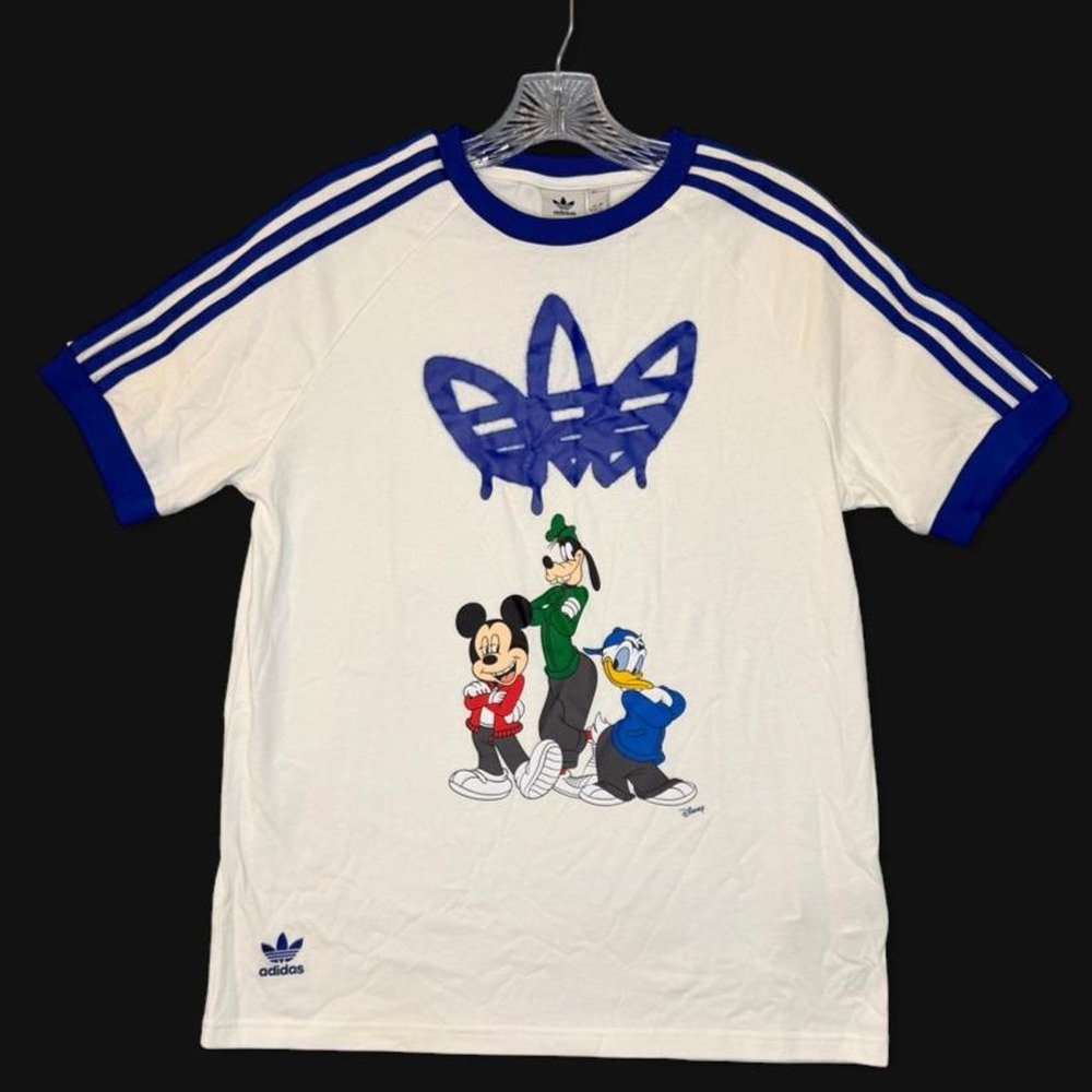 Adidas Originals x Disney Mickey Friends Trefoil Ringer Tee Youth L (13-14Y)
